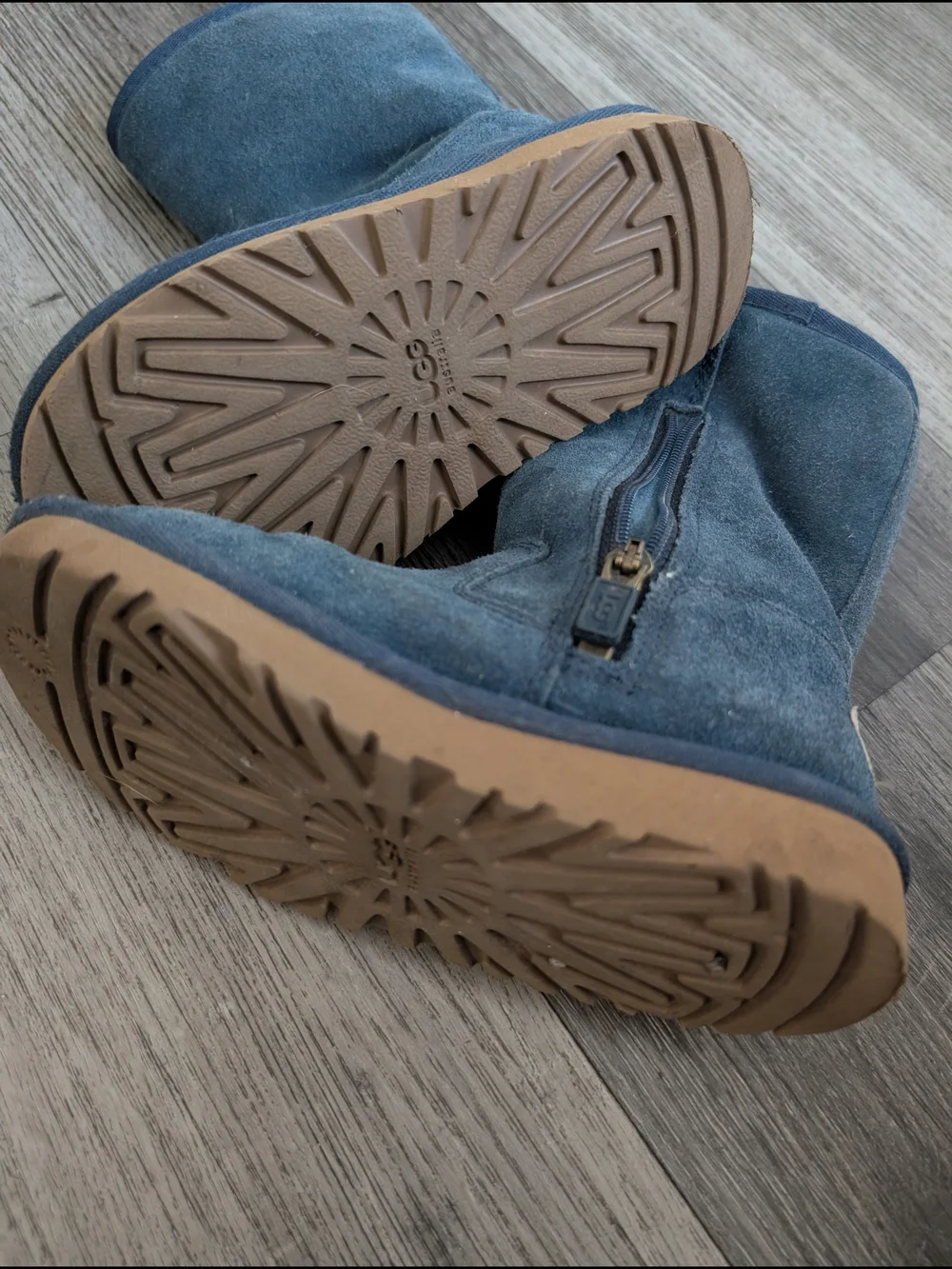Kids Cozy Suede Mid-Calf Boot - Navy with Shearling Lining